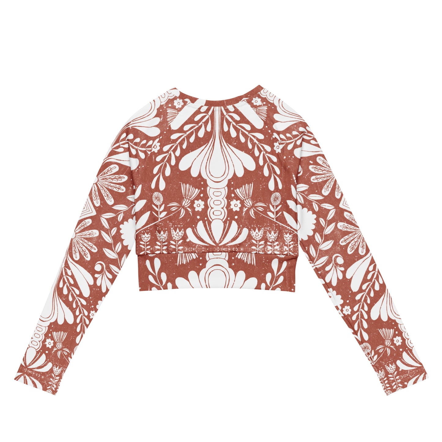 Recycled long-sleeve crop top [Fire]